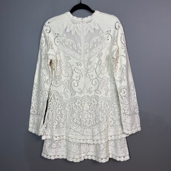 See By Chloe Dress size 8 FR 42 lace long sleeve Victorian sweater tiered - Picture 3 of 15